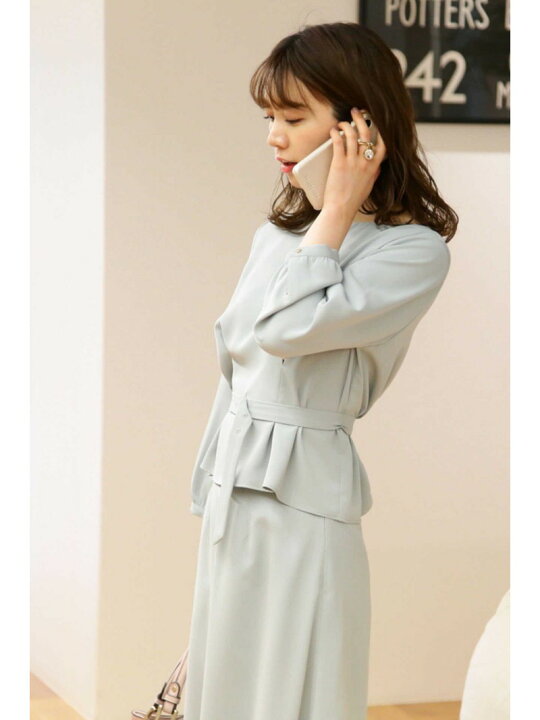 楽天市場】【SALE／60%OFF】◇ベルト付ブラウス×スカートセットアップ  
