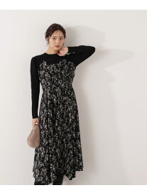 フロントリボン花柄ドッキングワンピース 26SS PROPORTION BODY DRESSING プロポーションボディドレッシング ワンピース・ドレス ワンピース ブラック【送料無料】[Rakuten Fashion]
