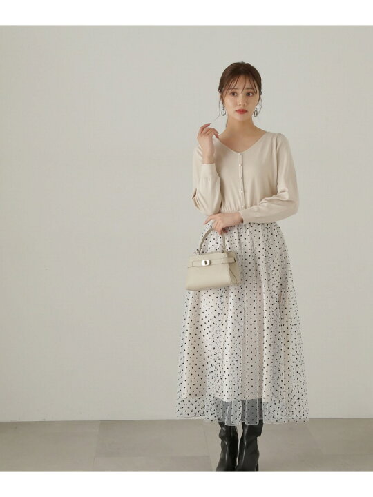 楽天市場】【SALE／30%OFF】チュールドットドッキングワンピース24AW 