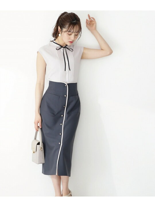 楽天市場】【SALE／30%OFF】バイカラーフロント釦タイトスカート 