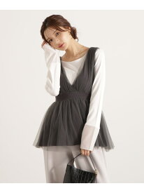 【SALE／60%OFF】チュールドッキングニットジレ 25AW PROPORTION BODY DRESSING プロポーションボディドレッシング トップス ニット ホワイト ベージュ グレー【RBA_E】[Rakuten Fashion]