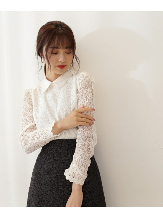 楽天市場】【SALE／30%OFF】衿付きタイニーフラワーレースブラウス WEB 