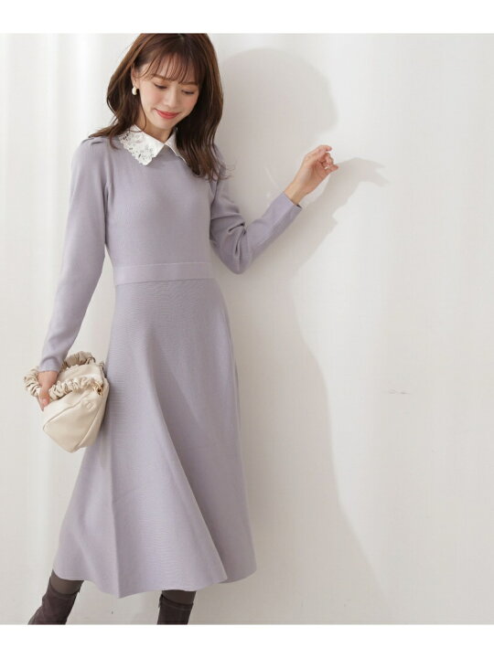 楽天市場】【SALE／10%OFF】エンブロイダリーカラーニットワンピース 