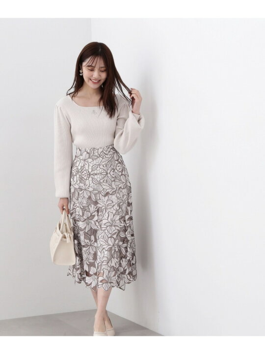 楽天市場】【SALE／37%OFF】フラワーカットワークフレアスカート  