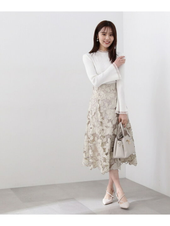楽天市場】【SALE／37%OFF】フラワーカットワークフレアスカート  