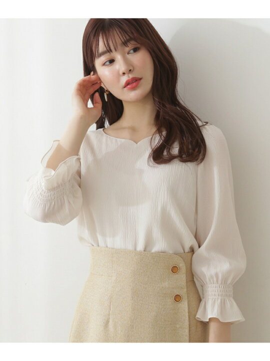 楽天市場】【SALE／30%OFF】ハートネックシャーリングブラウス 