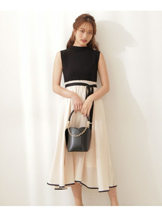 楽天市場】【SALE／30%OFF】バイカラーニットドッキングワンピース  