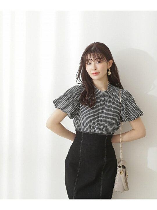 楽天市場】【SALE／30%OFF】バルーンスリーブチェックブラウス 