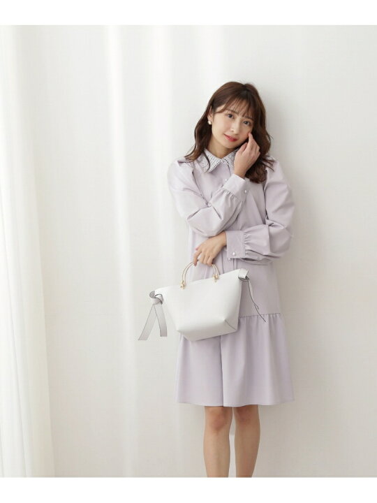 楽天市場 Sale 50 Off Edit Cologne レース襟シャツミニワンピース Proportion Body Dressing プロポーションボディドレッシング ワンピース ドレス その他のワンピース ドレス パープル ホワイト Rba E 送料無料 Rakuten Fashion Proportion Body