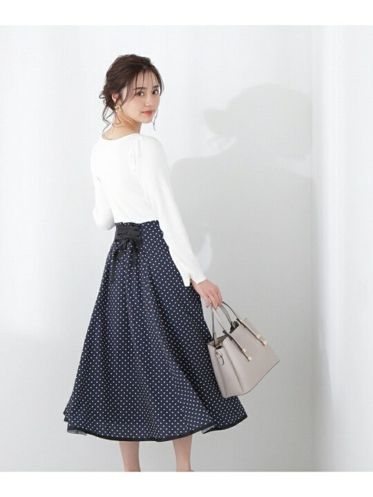 楽天市場】【SALE／50%OFF】ニットドッキングドットワンピース 