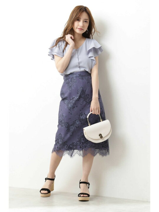 楽天市場】【SALE／20%OFF】Vネックラッフルジョーゼットブラウス 