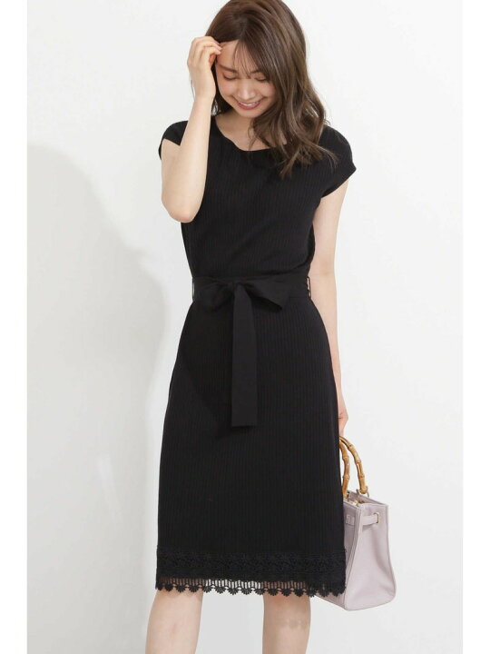 楽天市場】【SALE／20%OFF】裾レースタイトニットワンピース 