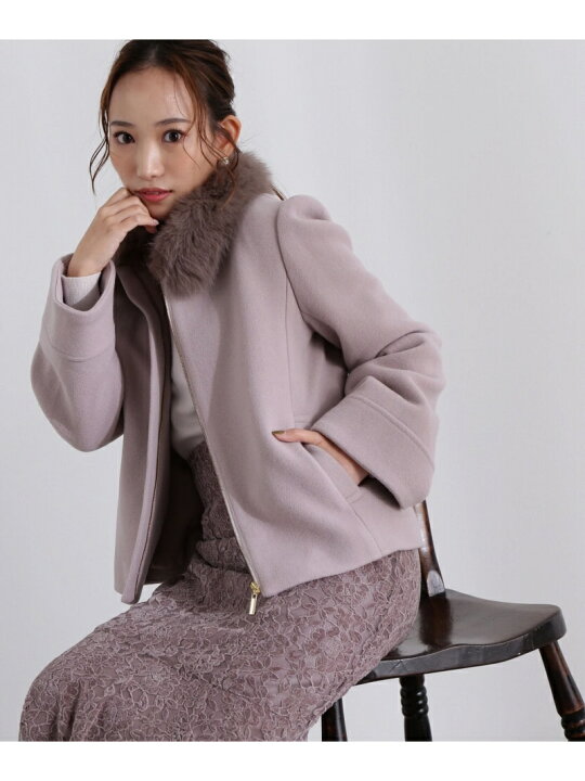 楽天市場】【SALE／30%OFF】2Wayファー襟付きショートコート 