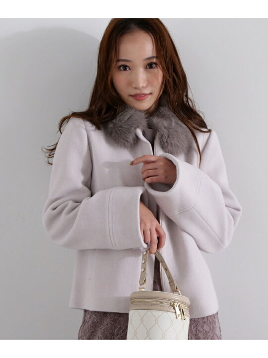 楽天市場】【SALE／30%OFF】2Wayファー襟付きショートコート 