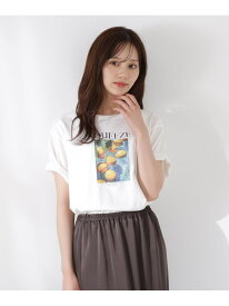 プリントTシャツ PROPORTION BODY DRESSING プロポーションボディドレッシング トップス カットソー・Tシャツ グレー ホワイト【送料無料】[Rakuten Fashion]