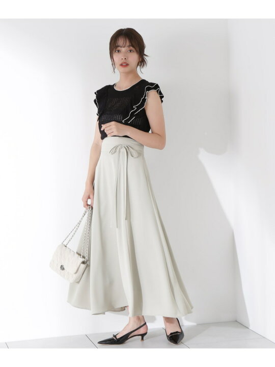 楽天市場】【SALE／50%OFF】リボン付きロングフレアスカート 