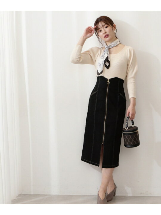 楽天市場】【SALE／20%OFF】フロントファスナーデニムタイトスカート 