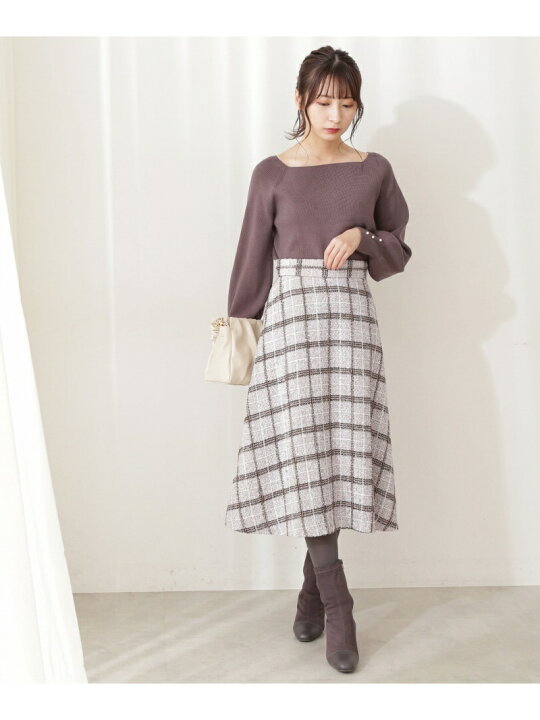 楽天市場】【SALE／30%OFF】チェックツイードフレアスカート  