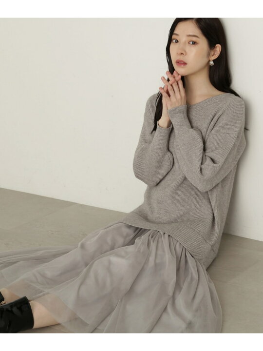 楽天市場】【SALE／30%OFF】裾チュールロングニットワンピース 24AW 