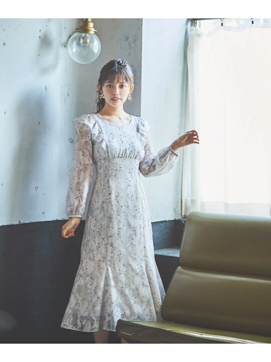 楽天市場】【SALE／30%OFF】ラッフルフラワープリントワンピース 