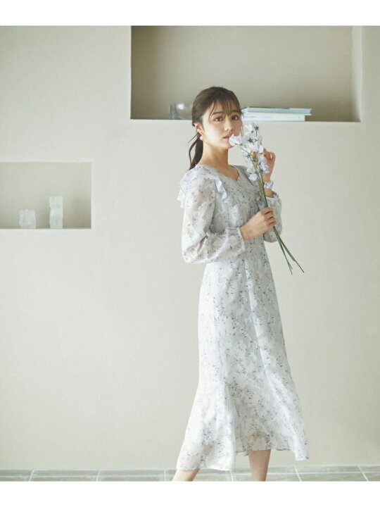 楽天市場】【SALE／30%OFF】ラッフルフラワープリントワンピース 