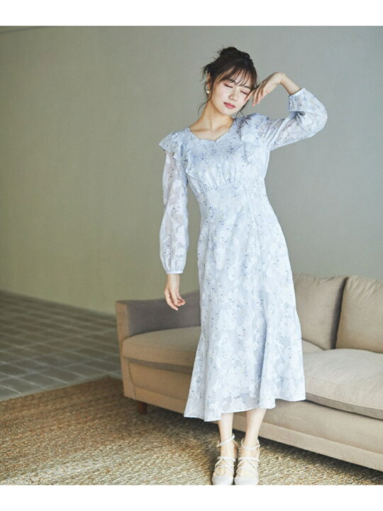 楽天市場】【SALE／30%OFF】ラッフルフラワープリントワンピース 