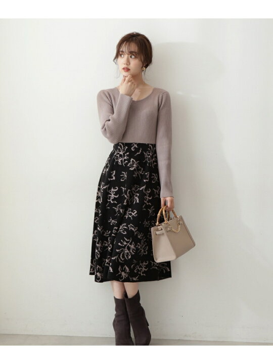 楽天市場】【SALE／50%OFF】フラワージャガードニットワンピース 