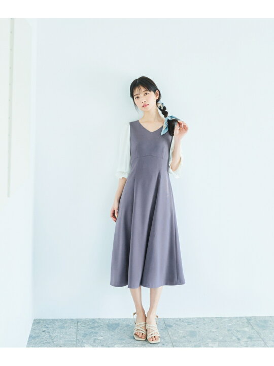 楽天市場】【SALE／50%OFF】バイカラースリーブフレアワンピース  