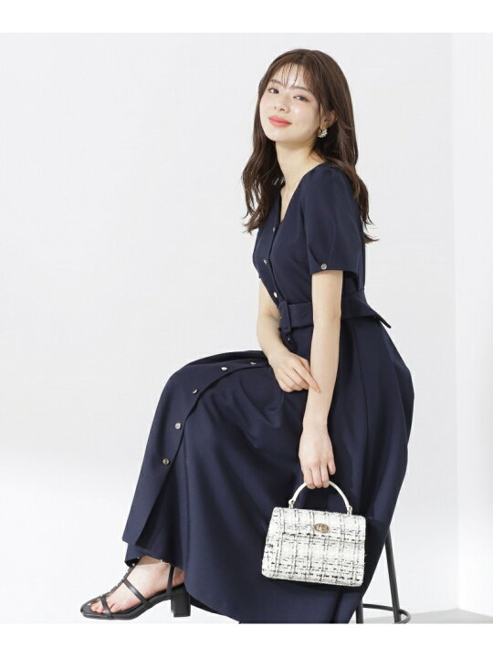 楽天市場】【SALE／30%OFF】フロント釦タックフレア半袖ワンピース 