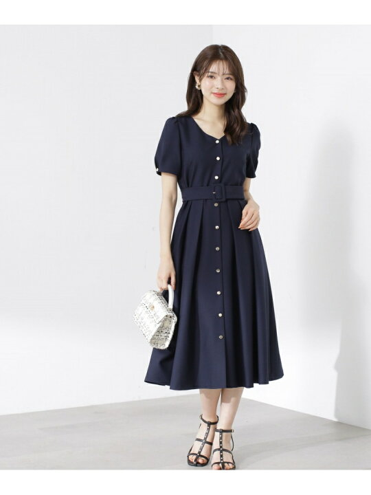 フロント釦タックフレアワンピース 2着セット プロポーションボディ  