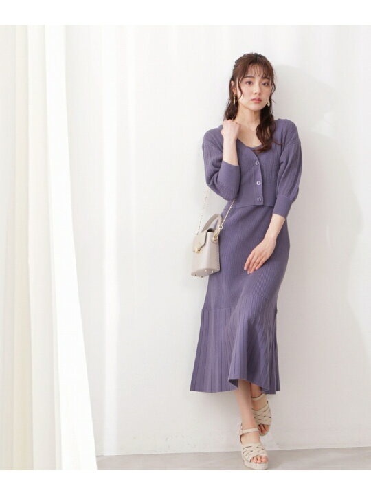 楽天市場 Sale 50 Off カーデ付きニットワンピース Proportion Body Dressing プロポーションボディドレッシング ワンピース ドレス その他のワンピース ドレス ブルー ブラック ピンク Rba E 送料無料 Rakuten Fashion Proportion Body Dressing