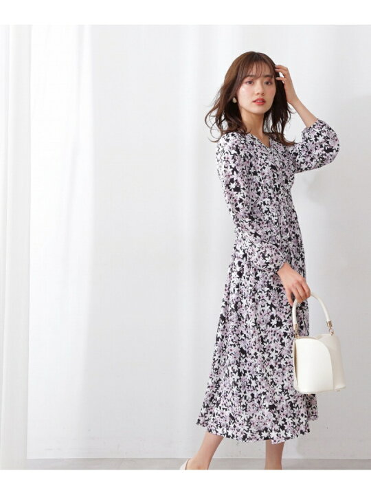 楽天市場 Sale 50 Off ドローイングフラワープリントワンピース Proportion Body Dressing プロポーションボディドレッシング ワンピース ワンピースその他 ブラック パープル Rba E 送料無料 Rakuten Fashion Proportion Body Dressing