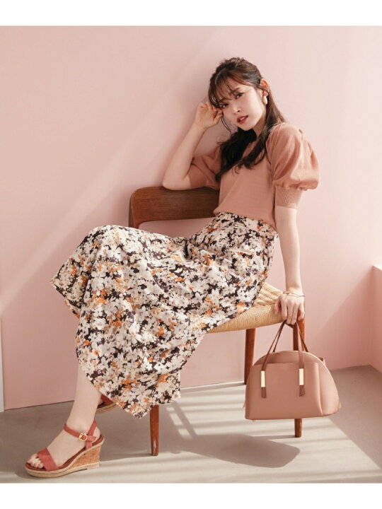 楽天市場】【SALE／30%OFF】カットジャガードフラワープリントスカート  