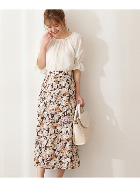 楽天市場】【SALE／30%OFF】カットジャガードフラワープリントスカート  