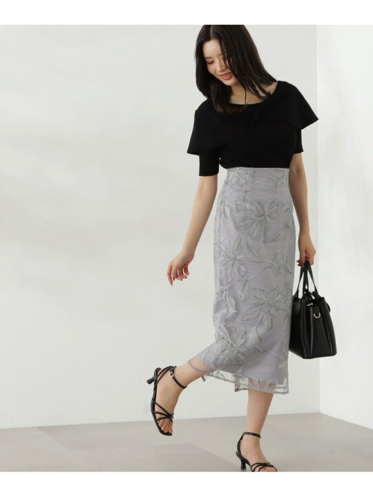 楽天市場】【SALE／50%OFF】チュール配色レースナロースカート24AW 