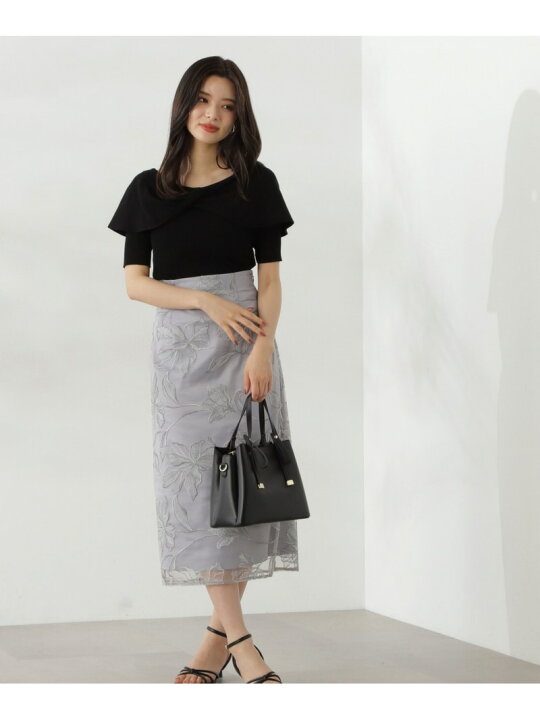 楽天市場】【SALE／50%OFF】チュール配色レースナロースカート24AW 