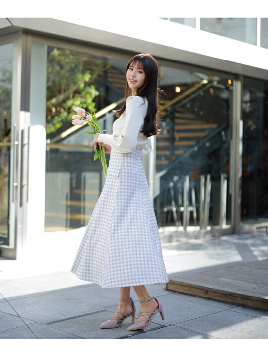 楽天市場】【SALE／50%OFF】チェックミックスフラップフレアスカート 