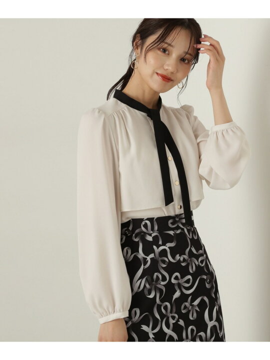 楽天市場】【SALE／10%OFF】ボウタイレイヤードブラウス 24AW 