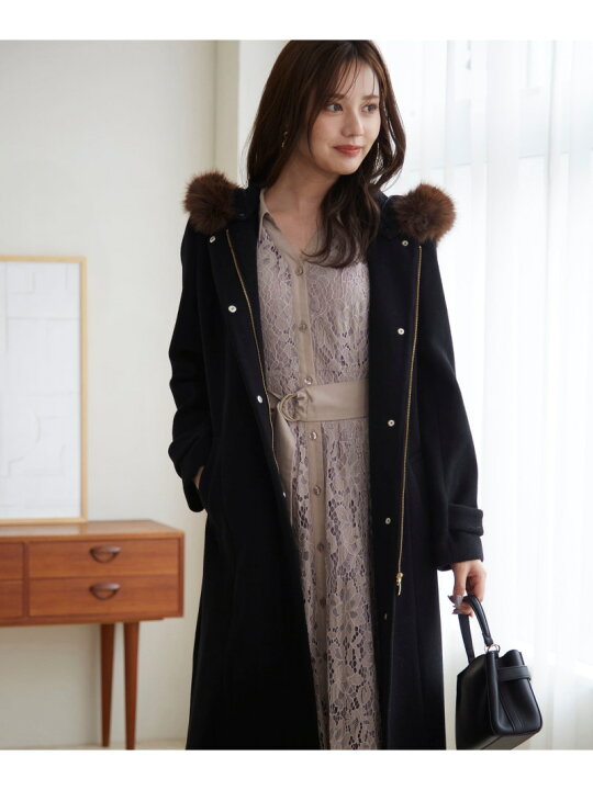 楽天市場】【SALE／50%OFF】フードフェイクファーコート 24AW 
