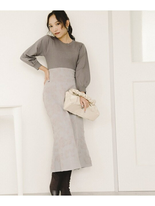 楽天市場】【SALE／30%OFF】ジャガードドッキングニットワンピース  