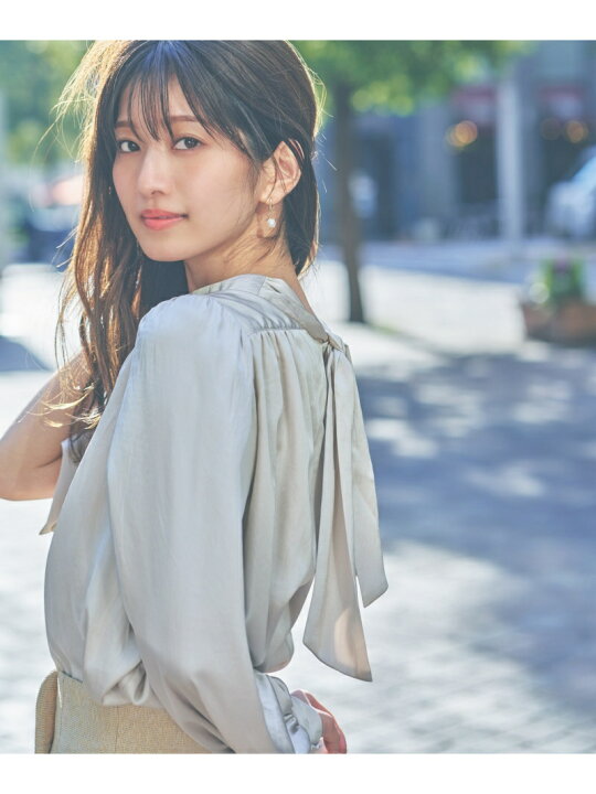 楽天市場】【SALE／50%OFF】ワッシャーサテンリボンブラウス 