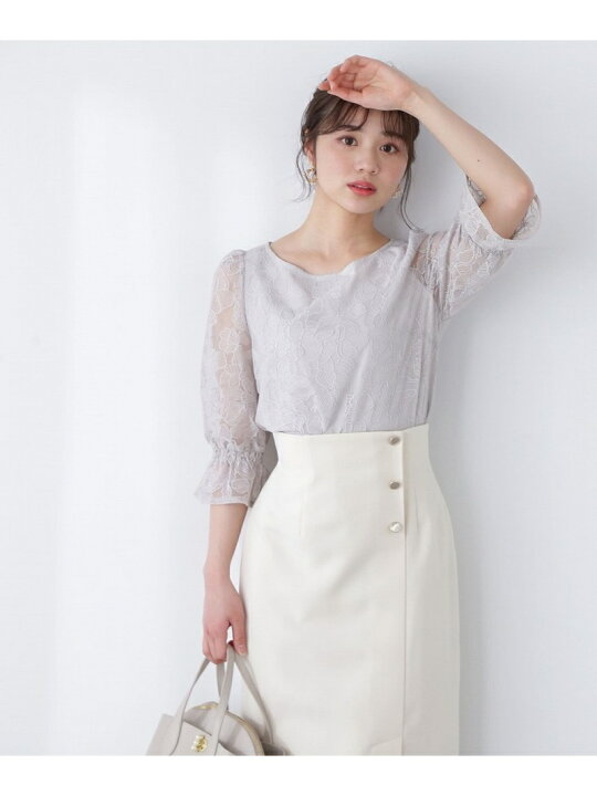 楽天市場】【SALE／50%OFF】チュールエンブロイダリーブラウス 