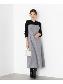 【SALE／60%OFF】フロントリボンドッキングワンピース 25AW PROPORTION BODY DRESSING プロポーションボディドレッシング ワンピース・ドレス ワンピース ブラック ホワイト【RBA_E】【送料無料】[Rakuten Fashion]