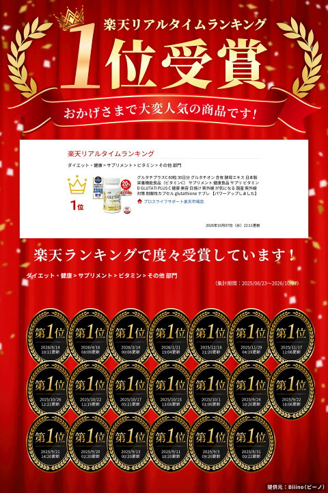 楽天市場】グルタチプラスC 60粒 30日分 グルタチオン 含有 酵母エキス 