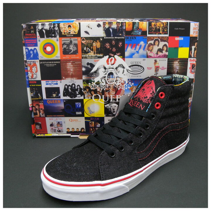 楽天市場】VANS×QUEEN バンズ×クイーン SK8-HI ブラックデニム 送料 