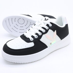 レディース 軽量 ローカット スニーカー コートタイプ PB-0848 ブラック/ホワイト PLAYBOY プレイボーイ ジュニア キッズ ガールズ シューズ クラシックスタイル