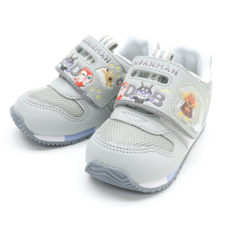 楽天市場】アンパンマン 赤ちゃん用 スニーカー グレー マジックテープ  