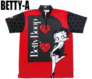 ベティーちゃん ボウリングウェア ProAma ファーストコラボ Betty-A 受注生産 ネーム無し SS-3L メンズ レディース ボウリングシャツ ジップアップ ユニフォーム Betty Boop ボウリング ボウリンググ