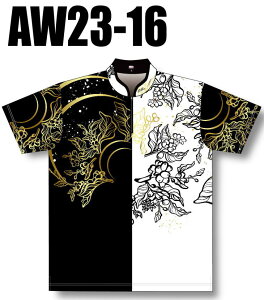 ABS ボウリングウェア AW23-16 ネーム無し オータムコレクション ブラック×ホワイト SS-3L メンズ レディース ポロシャツ ユニフォーム ボウリング ボウリンググッズ 名入れ無し