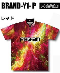 ABS ブランドY ボウリングウェア プロアマ レッド BRAND-Y-MODEL PRO-am ネーム無し SS-3L メンズ レディース ABS ブランドボウリングコレクション 名入れ無し